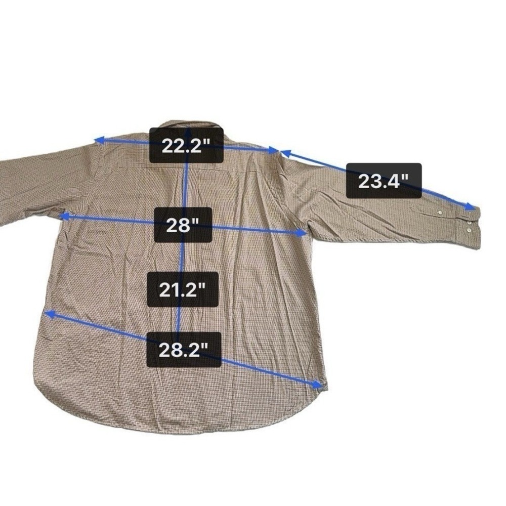 Dockers Mens 2XL Brown Plaid Stain Defender  Long Sleeve Button Up‎ Shirt - Picture 5 of 8